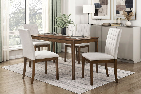 English Elm Contemporary Brown Fabric Dining Chairs Set of 2 — Upholstered Seat & Back, Wooden Frame, 19x24x38.5" B011P242834
