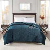 Quilted Plush Casual Heated Blanket