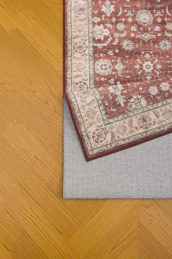 English Elm Premier Traditional Medallion Red Area Rug Low Pile for Living and Dining Rooms B186P479405