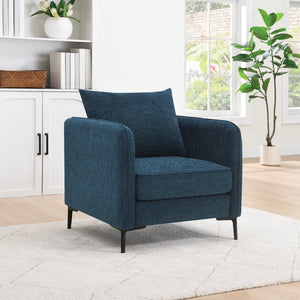 OSP Home Furnishings Newhaven Contemporary Accent Chair with Black Metal Legs for Modern Living Rooms Navy NWN-S76