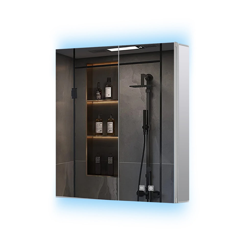 English Elm Corsica Aluminum Led Medicine Cabinet with Defogger Soft Close Doors Bathroom Mirror B2731P477800