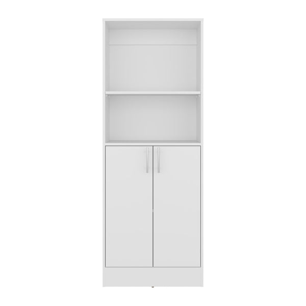 English Elm Flovilla Tall Storage Cabinet with Open Shelves and Closed Compartment for Home Office B097P474300