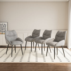 English Elm Luxury Velvet Dining Chair Set of Four with Cushioned Seats and Sturdy Metal Frame W1727S00011