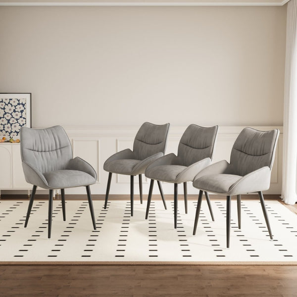 English Elm Luxury Velvet Dining Chair Set of Four with Cushioned Seats and Sturdy Metal Frame W1727S00011