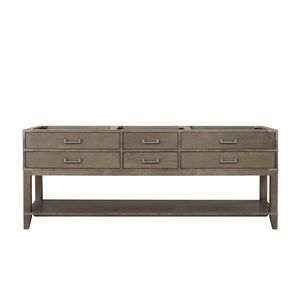English Elm Grey Oak Double Sink Vanity 84" W - Elegant Storage Solution For Modern Bathrooms, Fully Assembled B2731P260380
