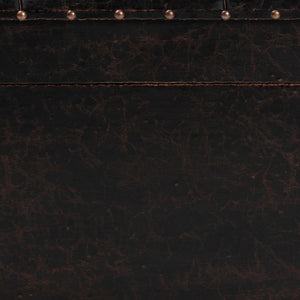 Baxton Studio Baxton Studio Janna Rustic Storage Ottoman - Dark Brown Faux Leather with Oak Finish & Brass Accents JY20B055L-Dark Brown-Large Otto