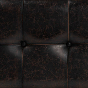 Baxton Studio Baxton Studio Janna Rustic Storage Ottoman - Dark Brown Faux Leather with Oak Finish & Brass Accents JY20B055L-Dark Brown-Large Otto