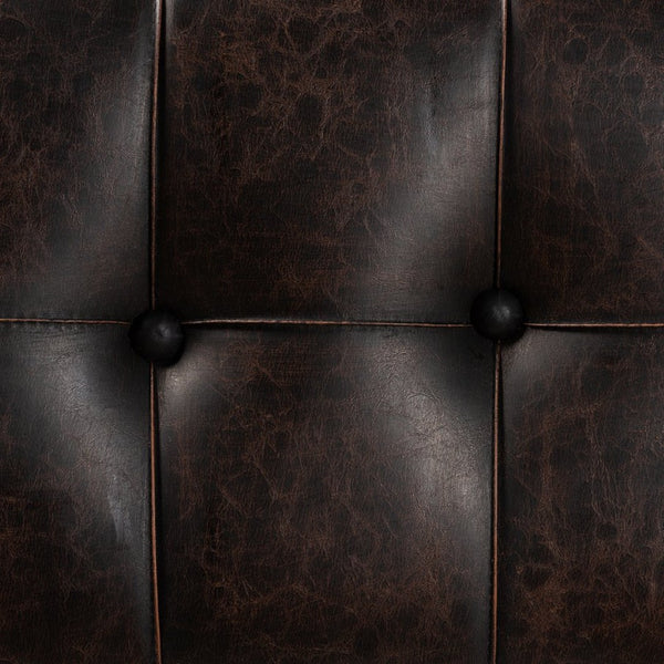 Baxton Studio Baxton Studio Rustic Dark Brown Faux Leather Storage Ottoman with Oak Brown Frame & Vintage Charm JY20B056S-Dark Brown-Small Otto
