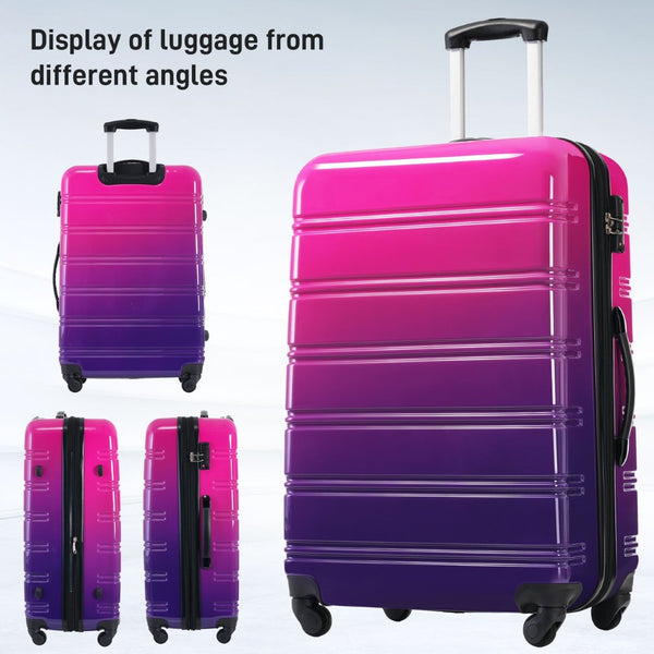 English Elm Hardshell Polycarbonate 3 Piece Luggage Set Spinner Wheels Tsa Lock Expandable Travel Multicolor Purple N732P184448Z