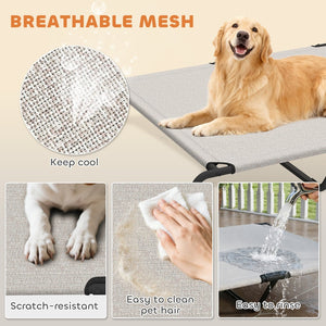 English Elm Pawhut Raised Pet Bed with Steel Frame and Breathable Mesh for Large Dogs Indoor Outdoor W2225P485635