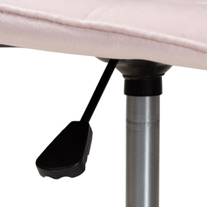 Baxton Studio Baxton Studio Kabira Luxe Blush Pink Velvet Swivel Chair with Chrome Base for Glam Home Office Style NF02-Blush Velvet/Gold-Office Chair