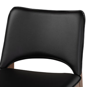 Baxton Studio Baxton Studio Afton Mid-Century Modern 7-Piece Dining Set with Elegant Walnut Finish and Comfort Black RDC827-Black/Walnut-7PC Dining Set