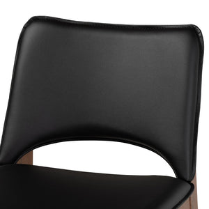 Baxton Studio Baxton Studio Afton Mid-Century Modern Dining Chair Set with Walnut Finish and Plush Comfort Seats Black RDC827-Black/Walnut-DC