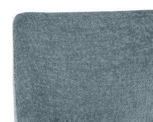 Sunpan Radella Counter Stool - Contemporary Design with Antique Brass Base and Stylish Cutout Backrest Bergen French Blue