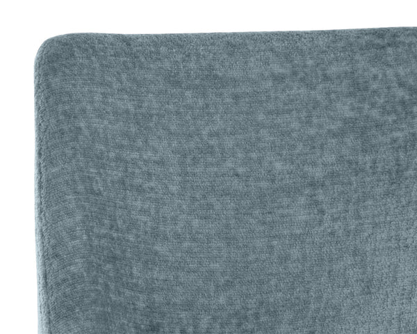 Sunpan Radella Counter Stool - Contemporary Design with Antique Brass Base and Stylish Cutout Backrest Bergen French Blue