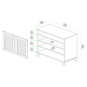 Baxton Studio Baxton Studio 2-Door Oak Brown Shoe Storage Cabinet - Modern Design for Compact Spaces & Clutter Control FP-01LV-Wotan Oak