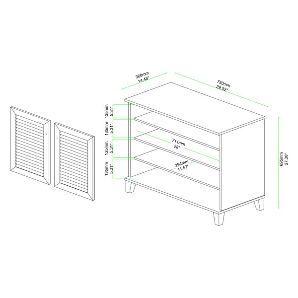 Baxton Studio Baxton Studio 2-Door Oak Brown Shoe Storage Cabinet - Modern Design for Compact Spaces & Clutter Control FP-01LV-Wotan Oak