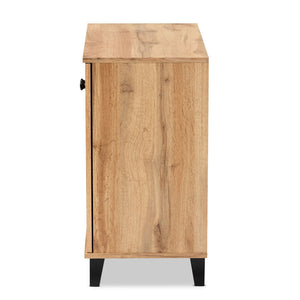 Baxton Studio Baxton Studio 2-Door Oak Brown Shoe Storage Cabinet - Modern Design for Compact Spaces & Clutter Control FP-01LV-Wotan Oak