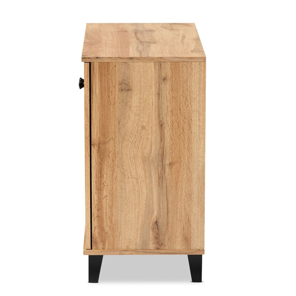 Baxton Studio Baxton Studio 2-Door Oak Brown Shoe Storage Cabinet - Modern Design for Compact Spaces & Clutter Control FP-01LV-Wotan Oak