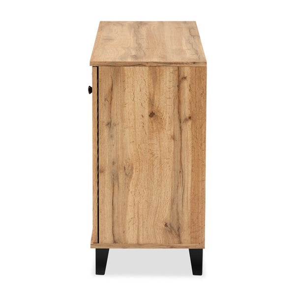 Baxton Studio Baxton Studio Modern Oak Brown 3-Door Shoe Storage Cabinet - Stylish, Ventilated, Space-Saving Design FP-04LV-Wotan Oak