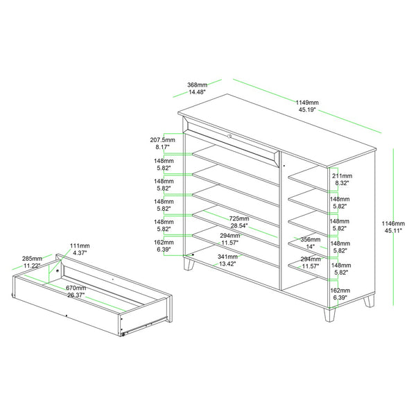 Baxton Studio Baxton Studio Oak Brown 3-Door Shoe Storage Cabinet with Drawer - Modern Design for Neat Entryways FP-05LV-Wotan Oak