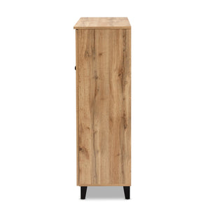 Baxton Studio Baxton Studio Oak Brown 3-Door Shoe Storage Cabinet with Drawer - Modern Design for Neat Entryways FP-05LV-Wotan Oak