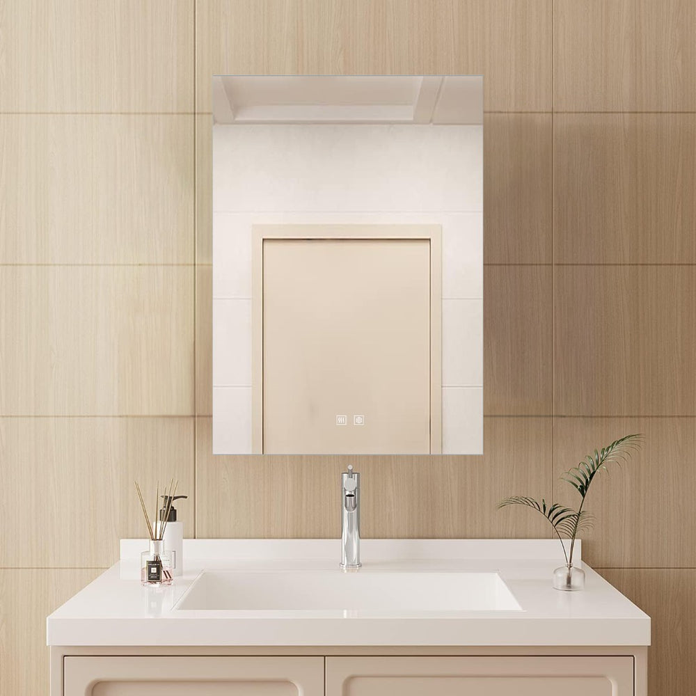 English Elm Vellum Frameless Led Backlit Vanity Mirror with Defogger for Modern Bathrooms B2731P478336