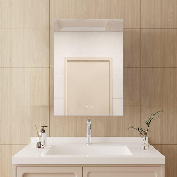 English Elm Vellum Frameless Led Backlit Vanity Mirror with Defogger for Modern Bathrooms B2731P478336