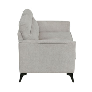 English Elm Modern Contemporary Loveseat with Tan Microfiber Upholstery, Cushioned Two-Seater Sofa with Black Metal Legs, Compact Elegant Design 56.5" x 34.5" x 35.5" Tan 45.5 L x 26 W x 21.5 H B011P339258