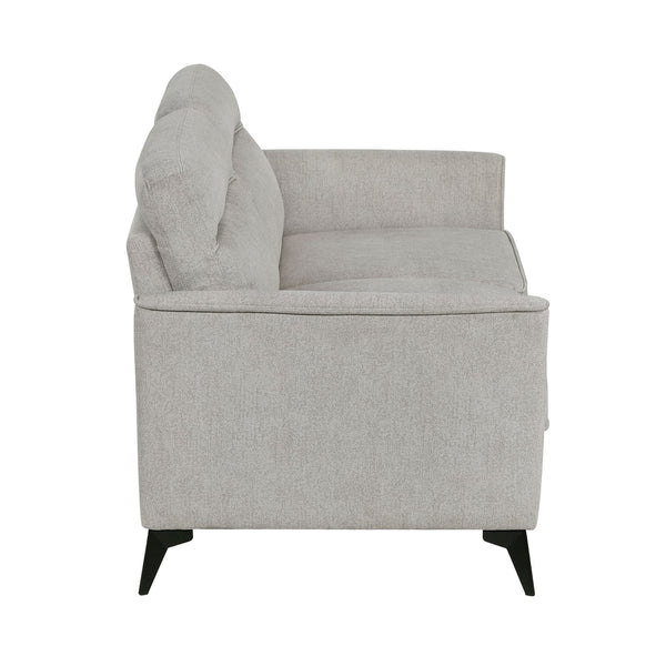 English Elm Modern Contemporary Loveseat with Tan Microfiber Upholstery, Cushioned Two-Seater Sofa with Black Metal Legs, Compact Elegant Design 56.5" x 34.5" x 35.5" Tan 45.5 L x 26 W x 21.5 H B011P339258