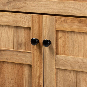 Baxton Studio Baxton Studio Glidden Modern Oak Brown Shoe Storage Cabinet with 1 Drawer for Stylish Entryway Organization FP-1203-Wotan Oak