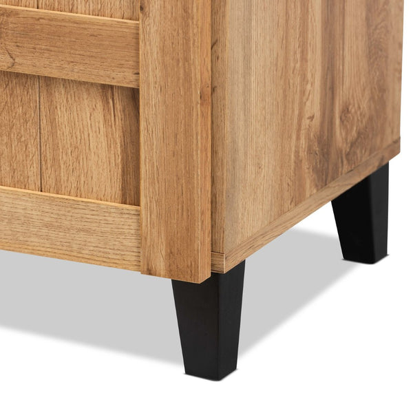 Baxton Studio Baxton Studio Glidden Modern Oak Brown Shoe Storage Cabinet with 1 Drawer for Stylish Entryway Organization FP-1203-Wotan Oak