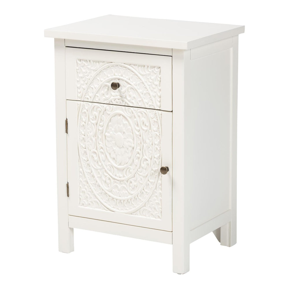 Baxton Studio Baxton Studio Classic White Wood End Table with Drawer & Shelf - Elegant Storage for Any Room JY20B083-White-ET