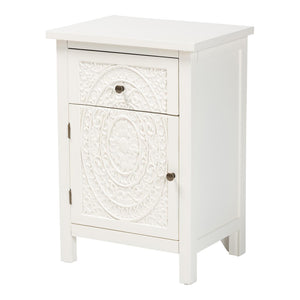 Baxton Studio Baxton Studio Classic White Wood End Table with Drawer & Shelf - Elegant Storage for Any Room JY20B083-White-ET