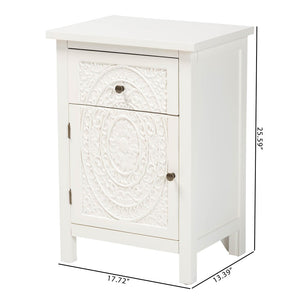 Baxton Studio Baxton Studio Classic White Wood End Table with Drawer & Shelf - Elegant Storage for Any Room JY20B083-White-ET