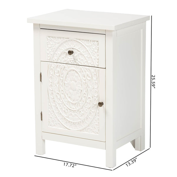 Baxton Studio Baxton Studio Classic White Wood End Table with Drawer & Shelf - Elegant Storage for Any Room JY20B083-White-ET