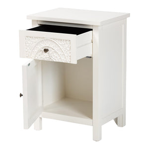 Baxton Studio Baxton Studio Classic White Wood End Table with Drawer & Shelf - Elegant Storage for Any Room JY20B083-White-ET
