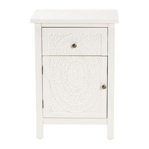 Baxton Studio Baxton Studio Classic White Wood End Table with Drawer & Shelf - Elegant Storage for Any Room JY20B083-White-ET