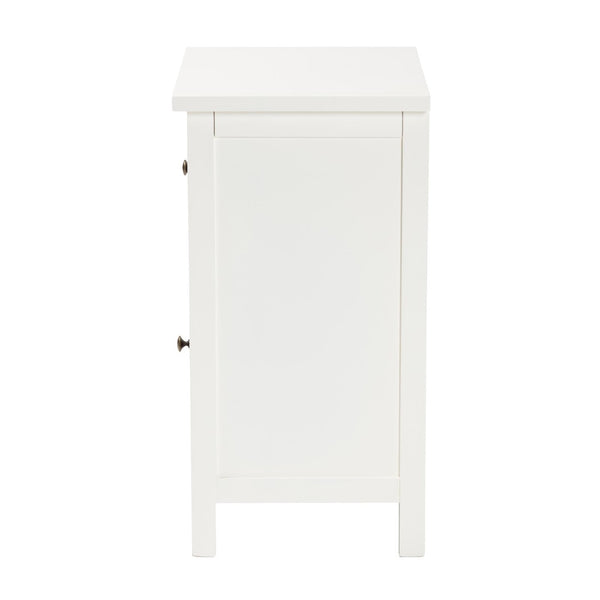 Baxton Studio Baxton Studio Classic White Wood End Table with Drawer & Shelf - Elegant Storage for Any Room JY20B083-White-ET