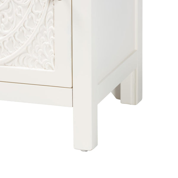 Baxton Studio Baxton Studio Classic White Wood End Table with Drawer & Shelf - Elegant Storage for Any Room JY20B083-White-ET