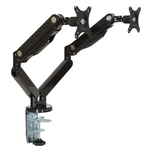 OSP Home Furnishings Double Monitor Arm Dual Setup with Gas Spring Articulation and Integrated Cable Management Black A2MAD1730-BK