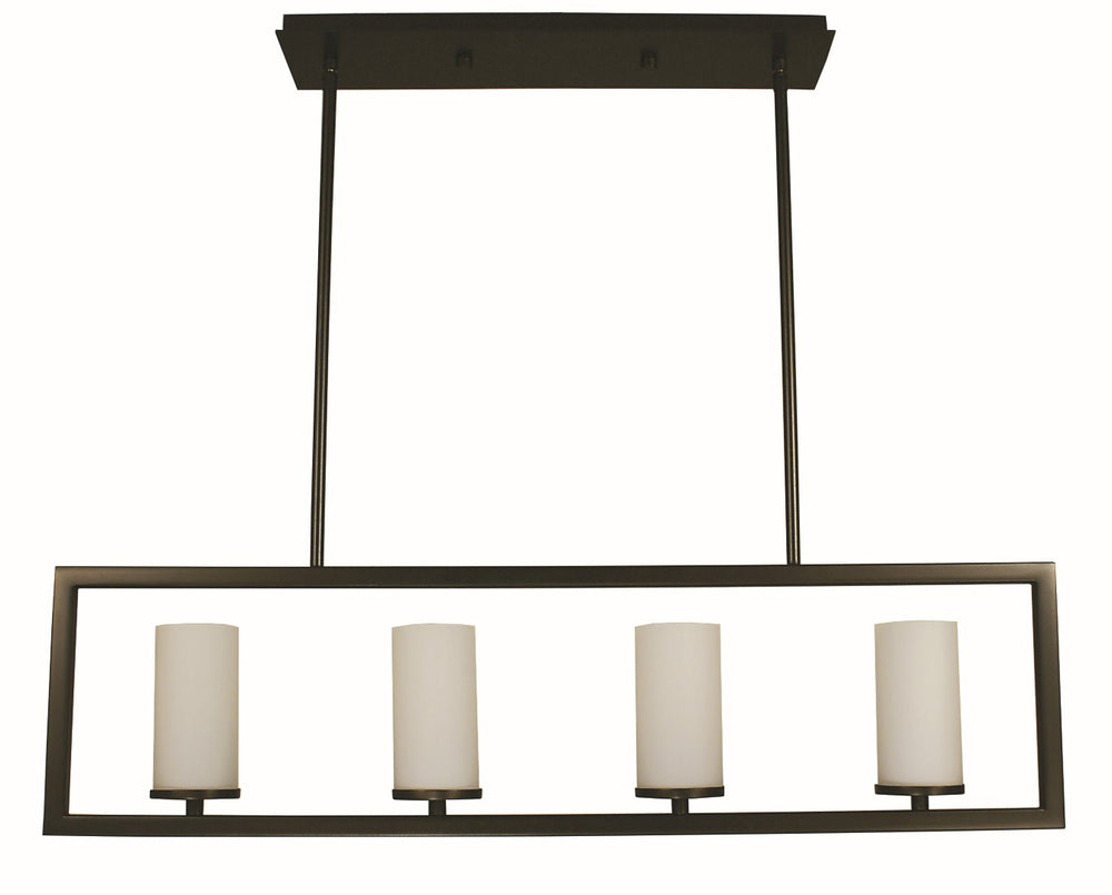 Framburg 4-light Contemporary Island Chandelier - Elegant Fixture For Casual Or Modern Interior Spaces Mahogany Bronze Metal 1154 Mb