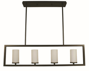 Framburg 4-light Contemporary Island Chandelier - Elegant Fixture For Casual Or Modern Interior Spaces Mahogany Bronze Metal 1194 Mb