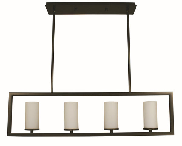 Framburg 4-light Contemporary Island Chandelier - Elegant Fixture For Casual Or Modern Interior Spaces Mahogany Bronze Metal 1194 Mb