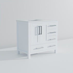 English Elm White Bath Vanity 36" W X 22" D - Elegant Cultured Marble Top With Soft-Close Drawers & Storage B2731P259021-GIGA