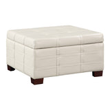 OSP Home Furnishings Detour Strap Ottoman Cream