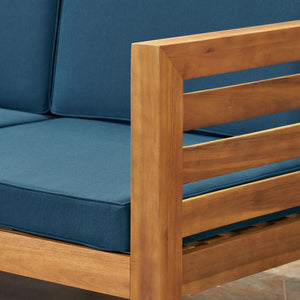 English Elm Cambridge Acacia Wood Outdoor L Shaped Sectional Sofa Set with Teak Finish Patio 63705.00DT
