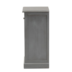 Baxton Studio Baxton Studio Sheldon Vintage Grey 3-Drawer End Table - Modern Design with Rattan Accents for Storage JY20B072-Grey-ET