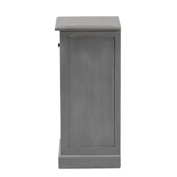 Baxton Studio Baxton Studio Sheldon Vintage Grey 3-Drawer End Table - Modern Design with Rattan Accents for Storage JY20B072-Grey-ET