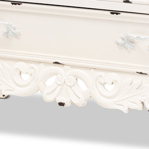 Baxton Studio Baxton Studio Levron Elegant Two-Tone 5-Drawer Storage Cabinet in Walnut Brown & Antique White Finish JY20B089-Antique White-5DW-Cabinet